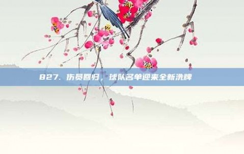 827. 伤员回归，球队名单迎来全新洗牌🔄