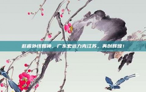 赵睿外线如神，广东宏远力克江苏，再创辉煌！