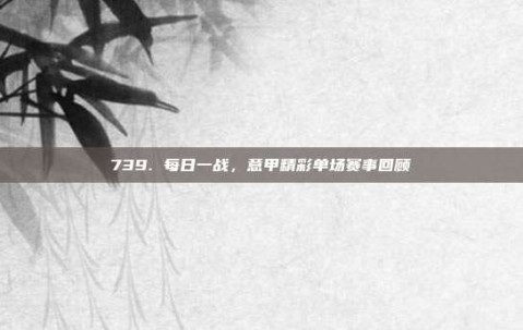 739. 每日一战，意甲精彩单场赛事回顾