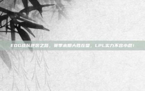 EDG战队逆袭之路，赛季末期大胜在望，LPL实力不容小觑！