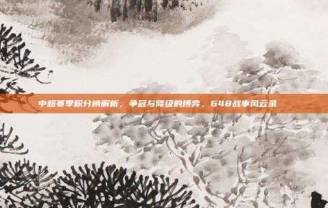 中超赛季积分榜解析，争冠与降级的博弈，648战事风云录📚