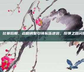 778. 比赛后期，战略调整引领队伍逆袭，反弹之路闪耀光芒 📈