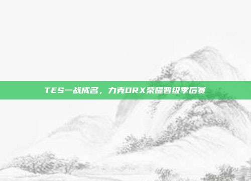 TES一战成名，力克DRX荣耀晋级季后赛