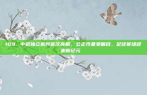 109. 中超独立裁判首次亮相，公正性备受瞩目，足球赛场迎来新纪元 ⚖️