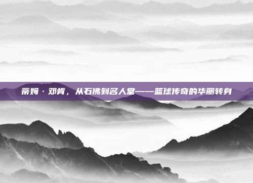 蒂姆·邓肯，从石佛到名人堂——篮球传奇的华丽转身