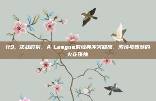 119. 决战时刻，A-League的经典冲突回放，激情与智慧的火花碰撞